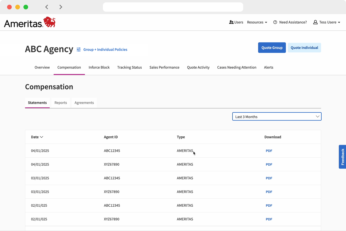 download compensation statements