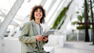 Adult businesswoman looking for a new job