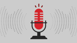Red microphone image for podcasts.