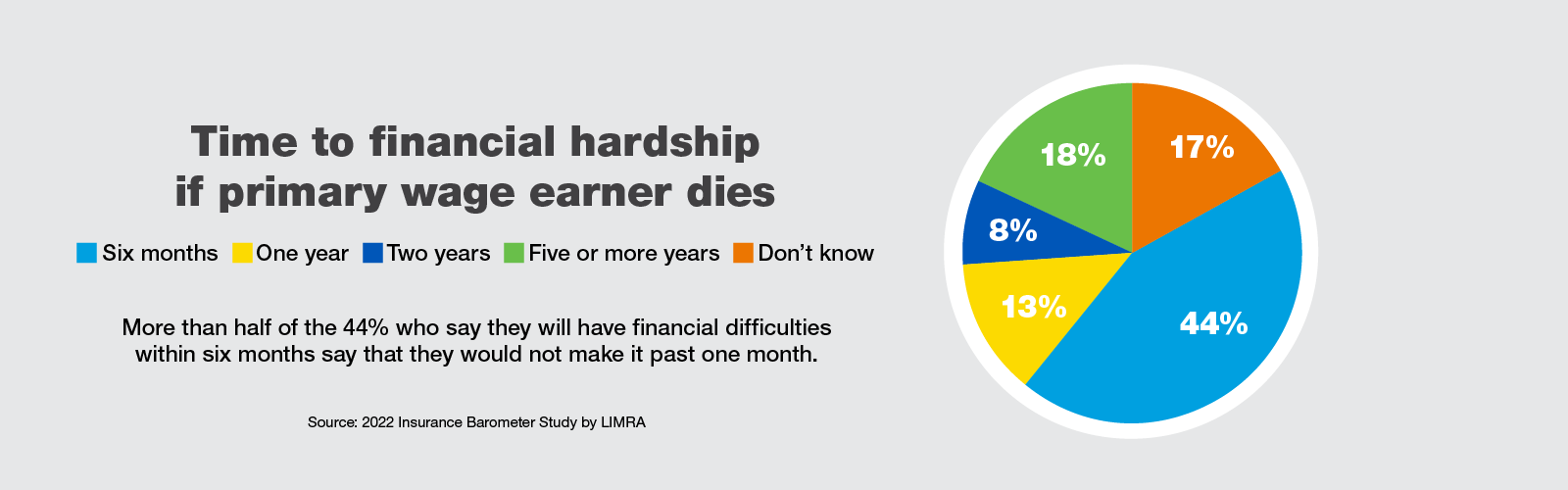 Time to financial hardship if primary wage earner dies.
